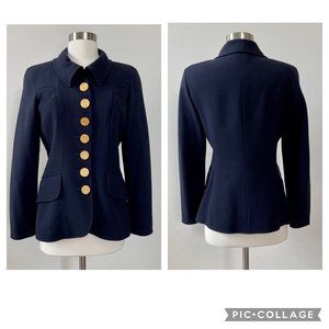 Christian Lacroix Paris Vintage Navy Blazer With Gold Buttons